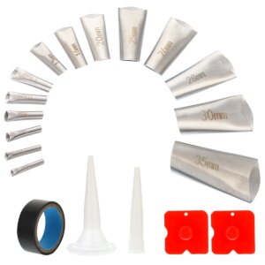 14Pcs Stainless Steel Glue Mouth Perfect Caulking Kit Caulk Nozzle Applicator Reusable Caulking Finishing Tool Grout Tool Parts