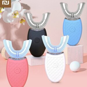 New 360 Degree Fully Automatic Adult U-shaped Electric Toothbrush Ultrasonic Whitening IPX7 Waterproof Food Grade Silicone