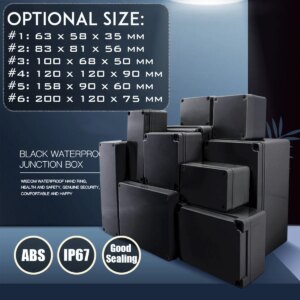 Waterproof Plastic Enclosure Box Electronic IP67 Waterproof Project Instrument Case Electrical Project Box ABS Outdoor Junction