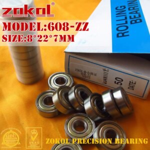 ZOKOL 608 ZZ 2RS RS bearing 608ZZ 608RS P5Z4 Z1 ABEC5 Miniature 608-ZZ Deep Groove ball bearing fidget spinner bearing 8*22*7mm