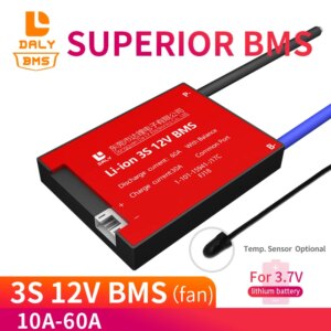 001 BMS 3S 12V 10A 15A 20A to 60A 18650 bms 11.1V for 3.7V Balancer NTC Temperature Scooter E-bike