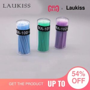 100pcs Disposable Individual Eyelash Extension Cleaning Brush Micro Mascara Applicator Eyelash Glue Cleaning Stick Makeup Tool