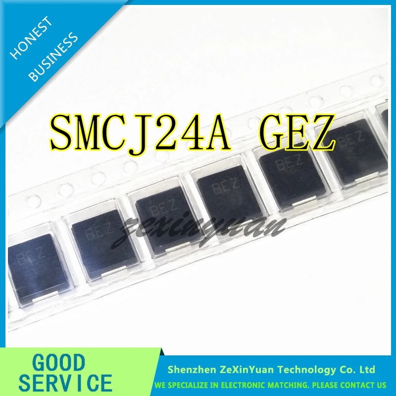 10PCS/LOT SMCJ24A GEZ 1500W 24V SMC ONE-WAY TVS TRANSIENT SUPPRESSOR DIODE