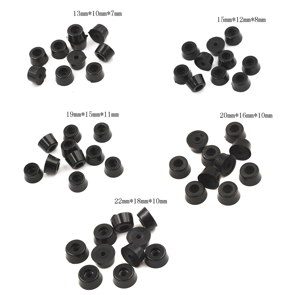10pcs 5 Sizes Rubber Table Chair Furniture Feet Leg Pads Tile Floor Protectors Black