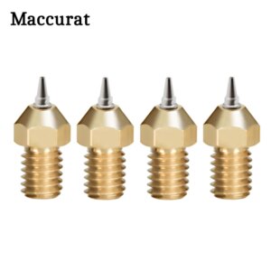 2pcs 3d printer Nozzle E3D V6 V5 Brass Nozzle M6 threaded 0.2 0.3 0.4 0.5mm Removable Stainless Steel Tips for 1.75mm filamne