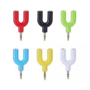 3.5mm Audio Jack Extension Earphone Headphone Audio Splitter 1 Male to 2 Female Cable Adapter Converter Connector Accessories