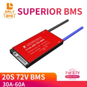 3.7V Battery pack 20S 72V E-bike Li ion battery bms 18650 BMS 30A 40A 50A 60A battery BMS Charging Voltage 54.6V With balance