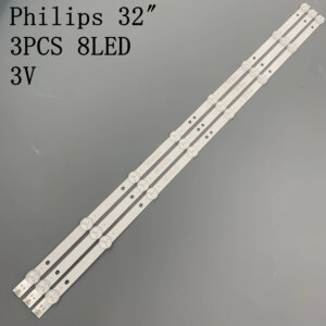 3pcs x 32 inch LED TV Backlight Strips 4708-K320WD-A2213K01 for 32'' TCL LE32D59 & for 32PFL3045 8-LEDs 618mm