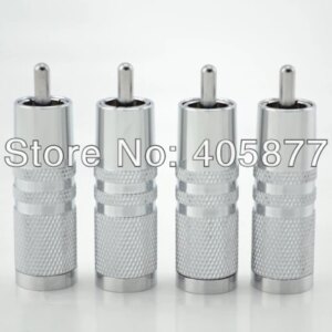4pcsx RCA Rhodium Plug 8mm Cable Audio Phono Copper Connector HiFi