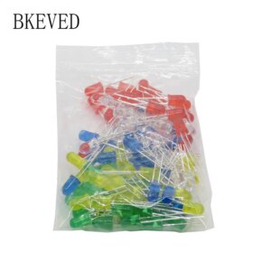 500PCS/LOT 3MM LED Diode Kit Mixed Color Red Green Yellow Blue White LED Light 5 Color Each 100 pieces Free Shipping