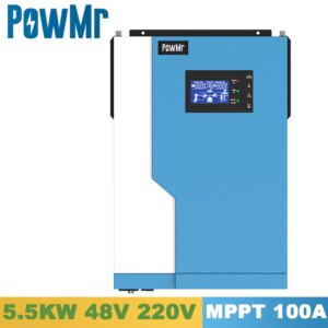 5500W Solar Pure Sine Wave Hybrid Inverter 48V 220VAC MPPT 100A Solar Charger PV 500V Input Running without Battery WIFI Monitor
