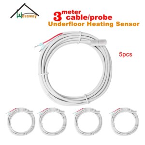 5PCS 3 Meters 10k ntc thermistor temperature sensor waterproof probe for IP68 Temperature Sensor