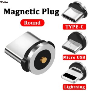 5Pcs Magnetic USB Cable Plug Fast Charging Type C Cable Box Magnet Charger Head Micro USB Cable Mobile Phone Cable USB Cord Plug