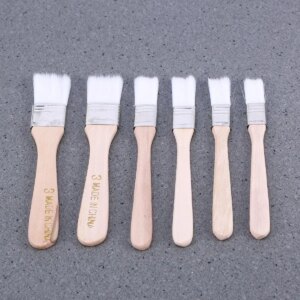6 PCS/Set Professional High Quality Durable Thickened Wooden Handle Brush for Home Use Touchup Barbecue Painting