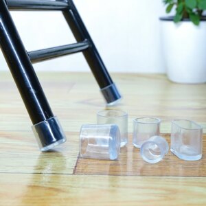 8pc Round Transparent Rubber sleeve Chair Leg cover Feet Floor Protector Caps Metal pipe plug Universal furniture Accessories