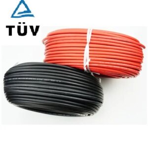 ALLMEJORES Solar PV cable Red blak cable for solar panel system 1500v 4mm2 /6mm2 (12/10AWG )TUV UL approval 10m/Roll