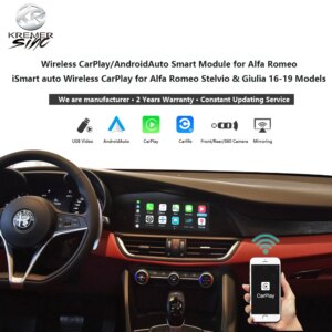 Alfa Rome CarPlay AndroidAuto Smart Module iSmart Auto Wireless CarPlay for Stelvio & Giulia 16-19 Models