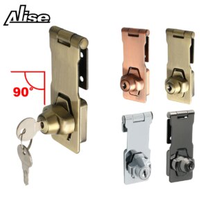 Alise 3/4 inch Clasp Keyed Hasp Plating Self Locking Security Hasp Staple 2 Keys Cabinet Lock Drawer Padlock Door/Shed/Gate