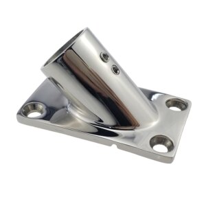 Boat Hand Rail Fitting-45 Degree 7/8 inch Rectangular Base-Marine 316 Stainless Steel usd by boats/awning
