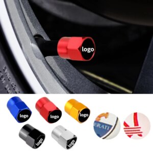 Car Tire Valve Caps for Maserati Logo Ghibli Quattroporte Levante Gran Turismo Gransport Coupe GT GC Wheel Dust Cap Accessories
