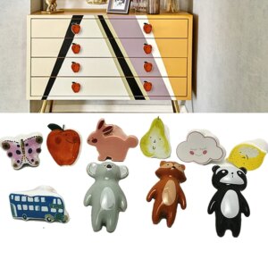 Cartoon Furniture Knobs Ceramic Cabinet Knobs Kid Dresser Door Children Knobs Kitchen Furniture Handle Cabinet Drawer Pulls