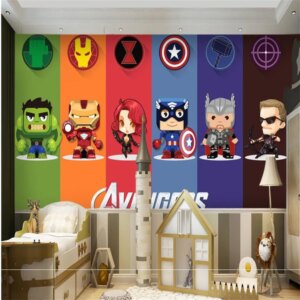 Custom 3D cartoon children's room boy bedroom wallpaper background wall decoration painting A