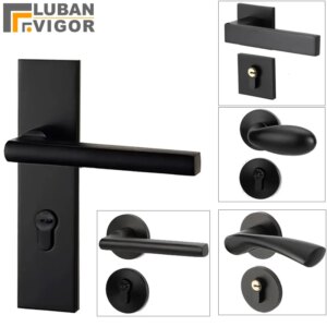 Custom link,Dx3sets , Wx3sets, 72x55lock body x3pcs ,Black aluminum alloy door handle,Split door locks