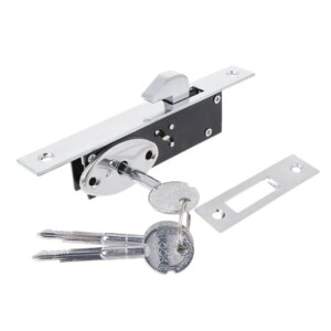 Durable Aluminum Alloy Sliding Door Hook Lock Cross-shaped Key Bolt Locks For Framed Glass Door