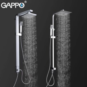 GAPPO Bathroom Shower Faucets Bath Shower System Wall Mounted Faucet Mixer Tap Rain Shower Set Waterfall ABS Panel Massage