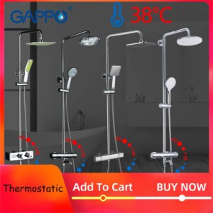 GAPPO Shower System bathroom thermostatic shower faucet bath shower mixer tap set waterfall bathtub faucet rain shower head set