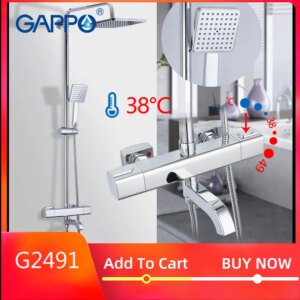 GAPPO shower system thermostatic Bathtub mixer tap waterfall faucet shower thermostat tap rainfall shower sets