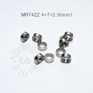 MR74ZZ 4*7*2.5(mm) 10pieces free shipping bearing Metal Sealed Miniature Mini Bearing Fishrod shaker chrome steel bearing