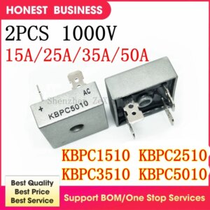 NEW 2PCS KBPC5010 5010 50A KBPC1510 1510 15A KBPC2510 2510 25A KBPC3510 3510 35A 1000V Phases Diode Bridge Rectifier