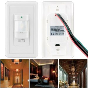 New 110V~220V ON OFF AUTO Wall Mount Motion Sensor Switch Automatic PIR Infrared Sensor Light Switch with 9m Max
