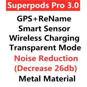 New Superpods V3.0 with Positioning Name Change Smart Sensor Wireless charging Noise Reduction Transparent mode high quatity
