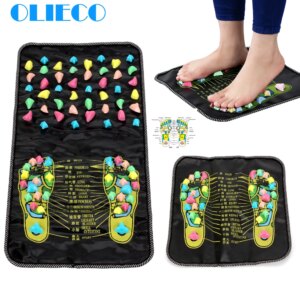OLIECO Feet Massage Pad Chinese Feet Reflexology Walk Massage Stone Feet Pain Relieve Mat Pad Feet Health Care Massager Cushion