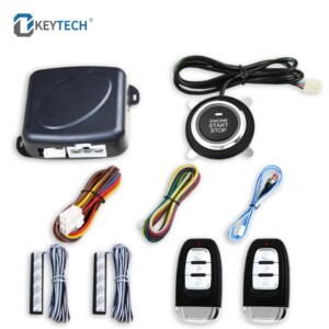 OkeyTech Universal 12V Auto Car Alarm One Start Stop Button Engine Push Button Keyless Entry System Remote Control Starter Stop