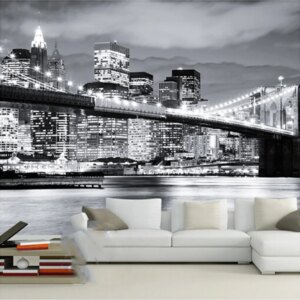 Photo Wallpaper Modern Black White City Landscape Mural Wall Cloth Living Room Office Background Wall Paper For Walls 3 D Decor