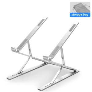 Portable Aluminum Laptop Stand Double Layer Height Adjustable Cooling Holder Foldable Macbook Computer Bracket Dangling Radiator
