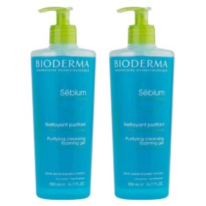 SET OF 2 Bioderma Sebium Purifying Cleanising Foaming Gel moussant 500ml + 500ml Best Quality