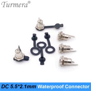 Turmera Battery Connector DC 5.5 mm x 2.1mm DC Power Jack Socket Female Connector DC 5.5*2.1 Waterproof for Screwdriver Battery