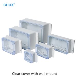 Waterproof Electrical Junction Box Wall mount Outdoor Sealed Clear cover Plastic Enclosure Case Electrical Distribution boxes