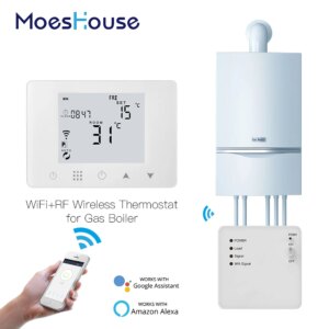 WiFi Smart Thermostat Wall-Hung Gas Boiler Heating Temperature Controller Work with Alexa Google Home