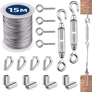 1 Set Multifunctional Wire Rope Kit Stainless Steel Cable Tent Rope Hanging Clothesline