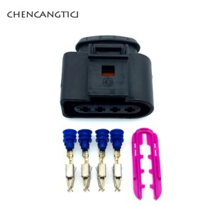 1 set 4 pin way 3.5mm VW Skoda VAG Automotive connector 4B0973724 coil Extension adapter electrical wire plug 1J0973724 For AUDI