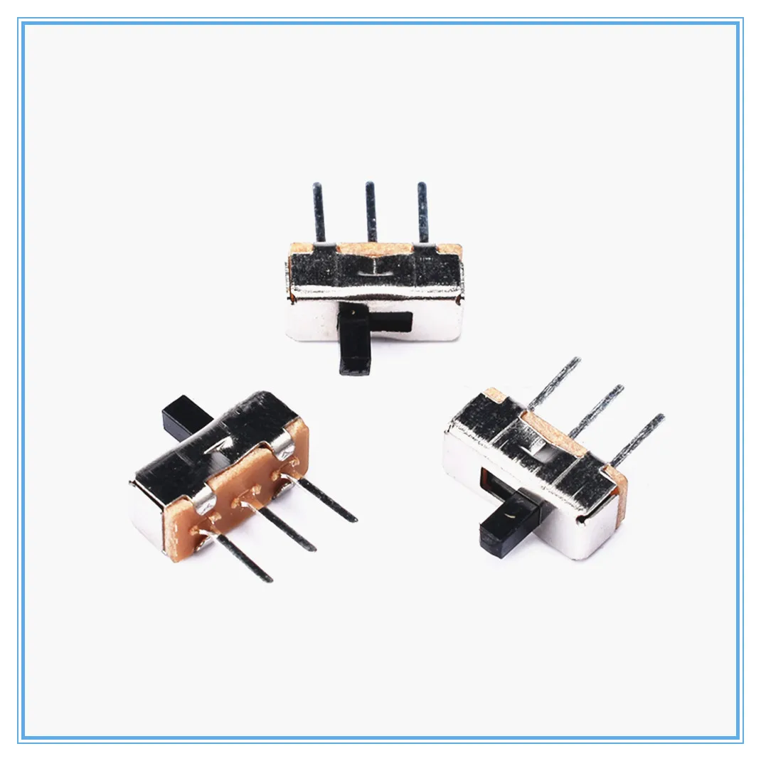 10 Pcs 2 Position On/Off SPDT 1P2T 3 Pin PCB Panel Mini Vertical Slide Switch SS12D00G2
