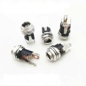 100pcs/500pcs 5.5mm x 2.5mm 5.5*2.5 mm DC-025 5.5-2.5 Metal Head Power Jack Socket Female Panel Mount Connectors Receptacle