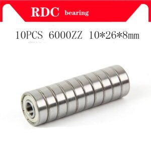 10PCS 6000ZZ Bearing ABEC-5 10x26x8 mm High quality Deep Groove 6000 ZZ Ball Bearings 6000Z 80100 Z 6000z bearing