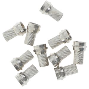 10PCS 75-5 F Plug Connector Screw On Type For RG6 Satellite TV Antenna Coax Cable Twist-on F Plug Connector