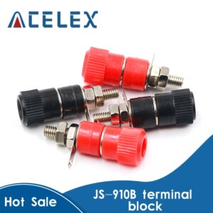 10PCS/LOT Terminal Blocks JS-910B 4mm Amplifier Terminal Connector Binding Post Banana Plug Jack Mount Black 5 Red 5